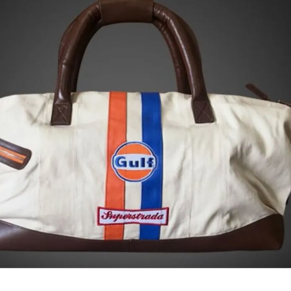 Gulf Racing Superstrada Duffle bag.  Barley used. Bottom of bag measures 20 X 12